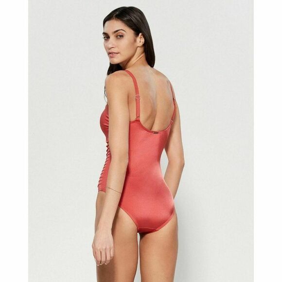 CALVIN KLEIN Bandeau shimmer Tummy-control Swimsuit sz 8 - Picture 5 of 11